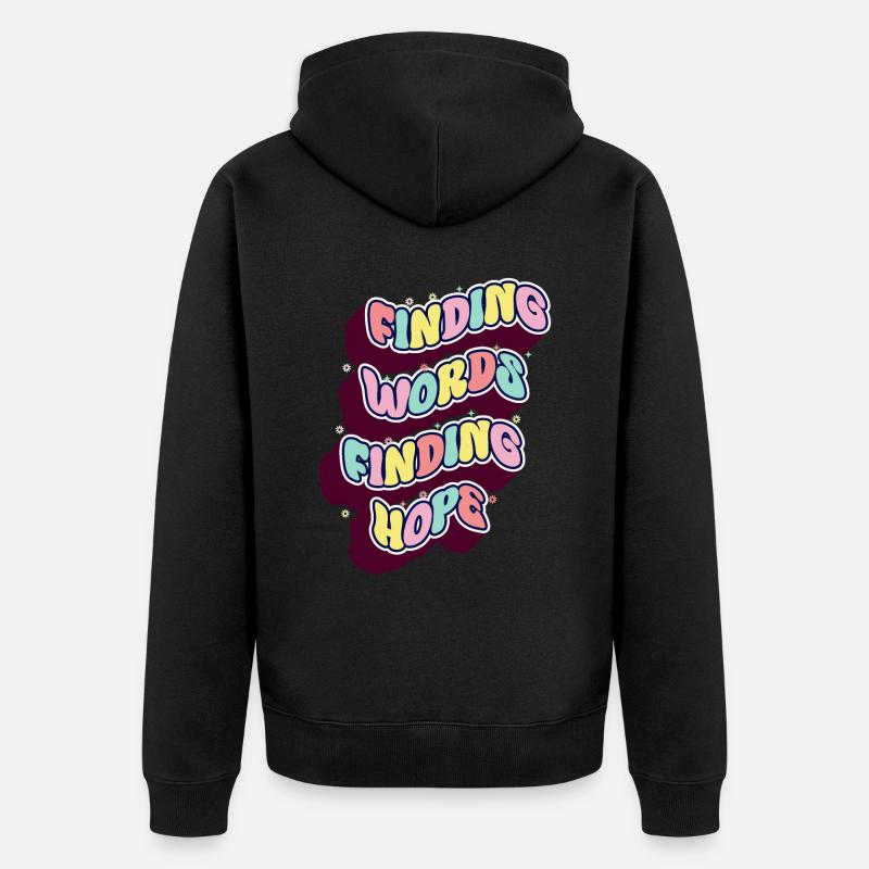 Groovy Speech Language Pathologist SLP - Unisex Premium Bio Zip Hoodie - Schwarz