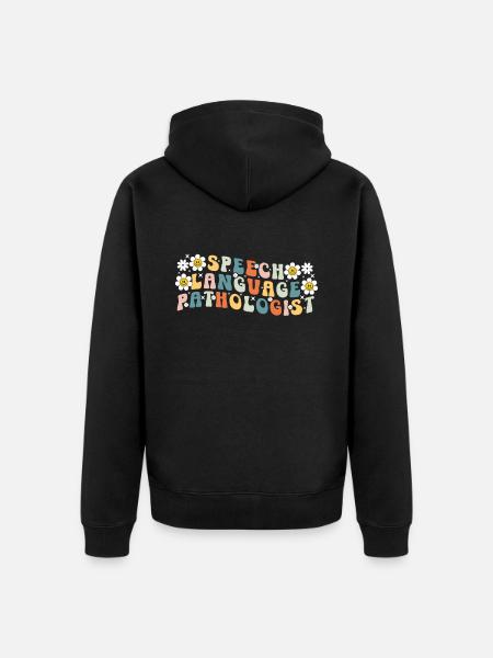 Groovy Speech Language Pathologist SLP - Unisex Premium Organic Zip Hoodie - black