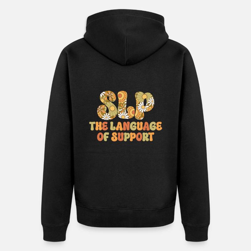 Groovy Speech Language Pathologist SLP - Unisex Premium Organic Zip Hoodie - black