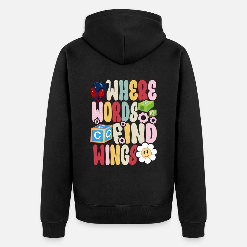 Groovy Speech Language Pathologist SLP - Unisex Premium Bio Zip Hoodie - Schwarz