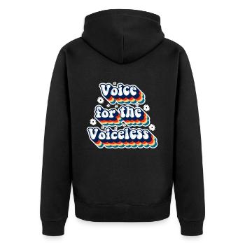 Groovy Speech Language Pathologist SLP - Unisex Premium Organic Zip Hoodie - black - Back - Nico (187cm)