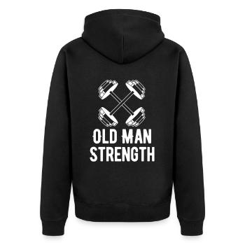 Vieil homme Force Powerlifting Grand-père Fitness - Veste à capuche bio Premium Unisexe - noir - Dos - Nico (187cm)
