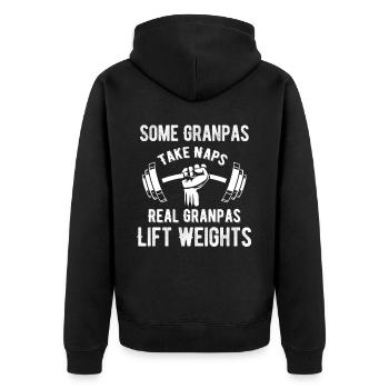 Certains grands-pères jouent au bingo Real Grandpas Lift - Veste à capuche bio Premium Unisexe - noir - Dos - Nico (187cm)