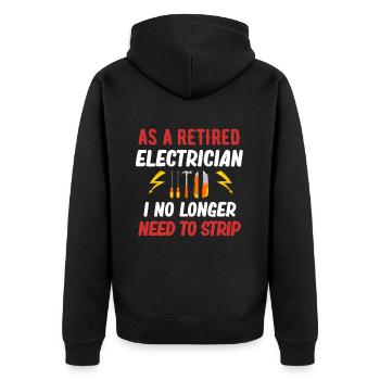En tant qu’électricien à la retraite, je dois - Veste à capuche bio Premium Unisexe - noir - Dos - Nico (187cm)