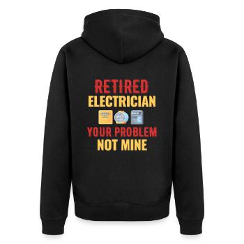 Électricien à la retraite votre problème, pas - Veste à capuche bio Premium Unisexe - noir - Dos - Nico (187cm)
