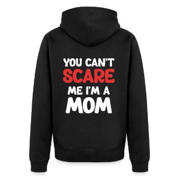 You can't scare me, I'm a - Unisex Premium Organic Zip Hoodie - black - Back - Nico (187cm)