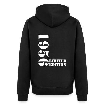 1956 Limited Edition Birthday Gift Wife Husband - Unisex Premium Organic Zip Hoodie - black - Back - Nico (187cm)