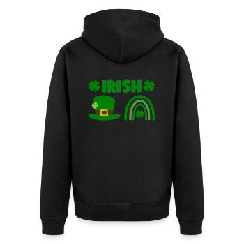 Accessoires de la Saint-Patrick Irlande Shamrock décoration - Veste à capuche bio Premium Unisexe - noir - Dos - Nico (187cm)