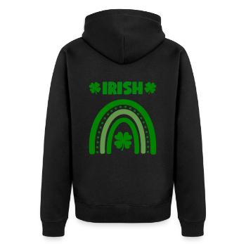 Accessoires de la Saint-Patrick Irlande Shamrock décoration - Veste à capuche bio Premium Unisexe - noir - Dos - Nico (187cm)