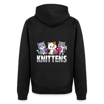 Crochet Lover Funny Loop & Hook Design - Unisex Premium Bio Zip Hoodie - Schwarz - Hinten - Nico (187cm)