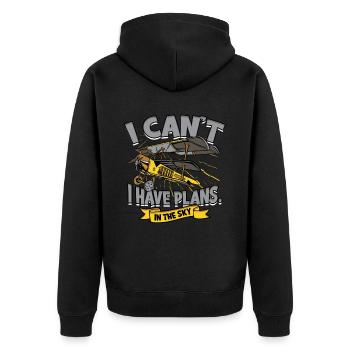 Model Airplane Model Airplane - Unisex Premium Organic Zip Hoodie - black - Back - Nico (187cm)