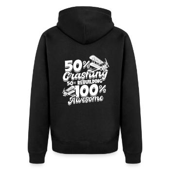 Model Airplane Model Airplane - Unisex Premium Organic Zip Hoodie - black - Back - Nico (187cm)