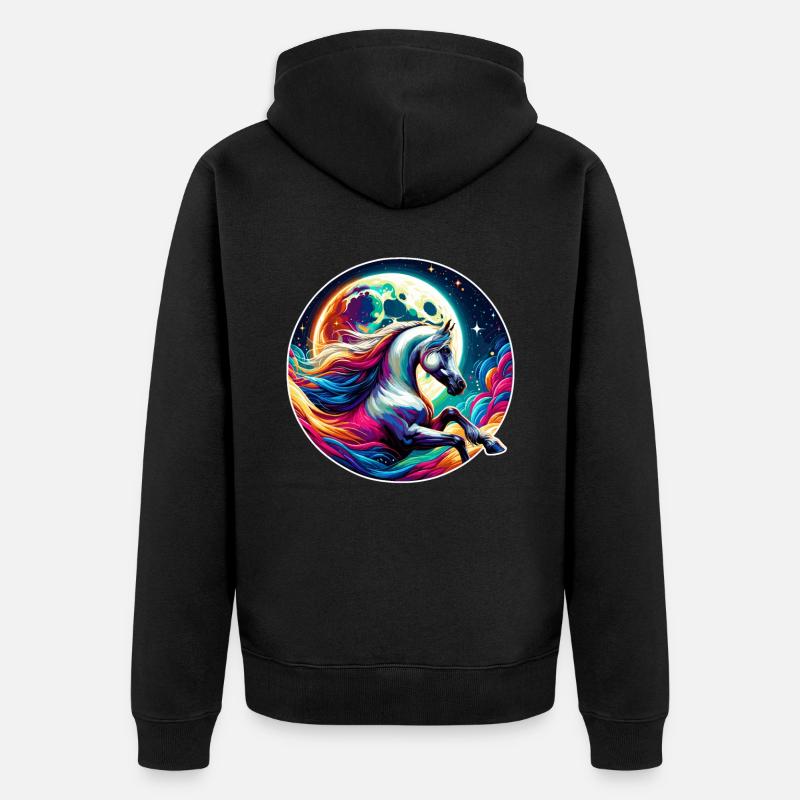 Art du cheval arabe - Veste à capuche bio Premium Unisexe - noir