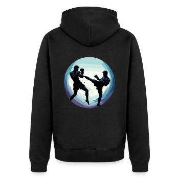 Combattants de Muay Thaï - Veste à capuche bio Premium Unisexe - noir - Dos - Nico (187cm)