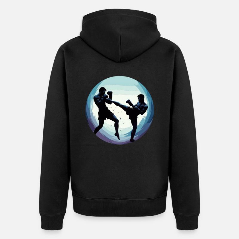 Combattants de Muay Thaï - Veste à capuche bio Premium Unisexe - noir