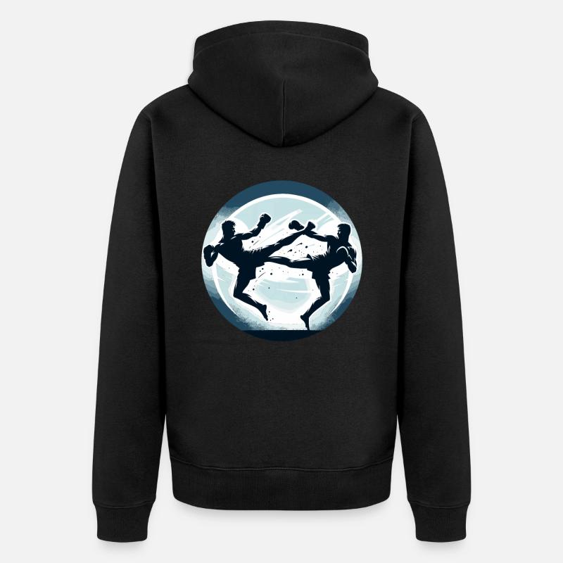 Image de Muay Thaï - Veste à capuche bio Premium Unisexe - noir