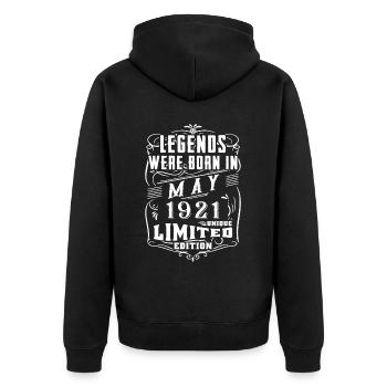 Birthday May 1921 Year Limited Edition - Unisex Premium Organic Zip Hoodie - black - Back - Nico (187cm)