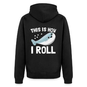 Funny Sacabambaspi Fish Meme - Unisex Premium Organic Zip Hoodie - black - Back - Nico (187cm)