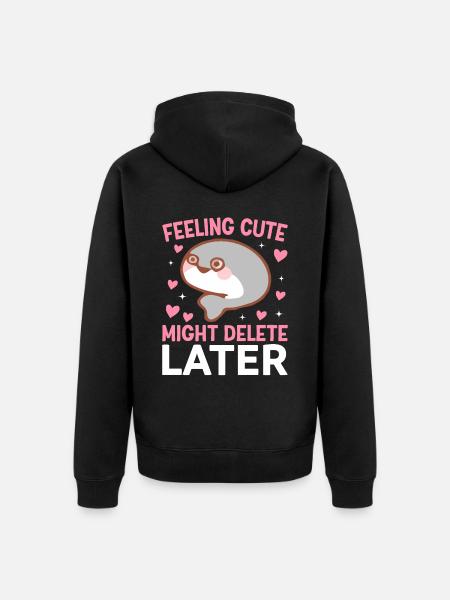 Sacabambaspis Fish Meme - Unisex Premium Organic Zip Hoodie - black