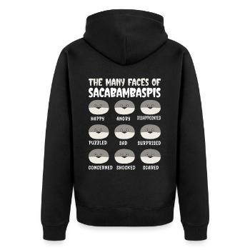 Drôle De Poisson Meme - Veste à capuche bio Premium Unisexe - noir - Dos - Nico (187cm)