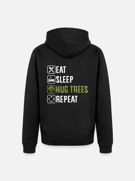 Baumschützer und Umweltschützer - Unisex Premium Bio Zip Hoodie - Schwarz