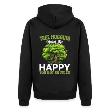Baumschützer und Umweltschützer - Unisex Premium Bio Zip Hoodie - Schwarz - Hinten - Nico (187cm)