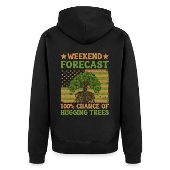 Tree Protector - Unisex Premium Organic Zip Hoodie - black - Back - Nico (187cm)
