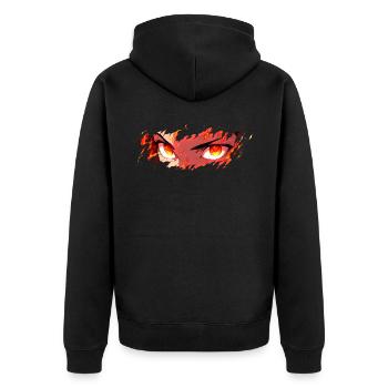 Anime Eyes Fire Superpower Fantasy Shounen Manga - Unisex Premium Bio Zip Hoodie - Schwarz - Hinten - Nico (187cm)