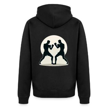 Muay Thai Fighter Design - Unisex Premium Organic Zip Hoodie - black - Back - Nico (187cm)