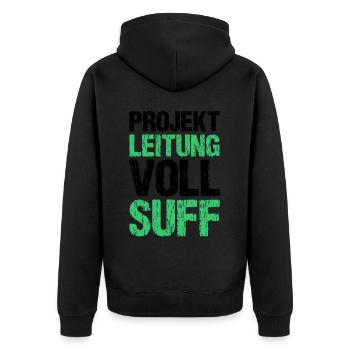 Bier Saufen Shirt Damen Herren Feiern Partnerlook - Unisex Premium Bio Zip Hoodie - Schwarz - Hinten - Nico (187cm)