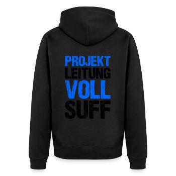 Bier Saufen Shirt Damen Herren Feiern Partnerlook - Unisex Premium Bio Zip Hoodie - Schwarz - Hinten - Nico (187cm)
