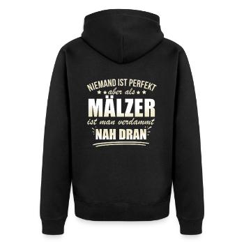 Lustige Mälzer Beruf Arbeit Zitate Verarbeitung - Unisex Premium Organic Zip Hoodie - black - Back - Nico (187cm)