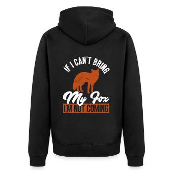 Funny Gifts for Fox Lovers - Unisex Premium Organic Zip Hoodie - black - Back - Nico (187cm)