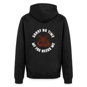 Funny Gifts for Fox Lovers - Unisex Premium Organic Zip Hoodie - black - Back - Nico (187cm)