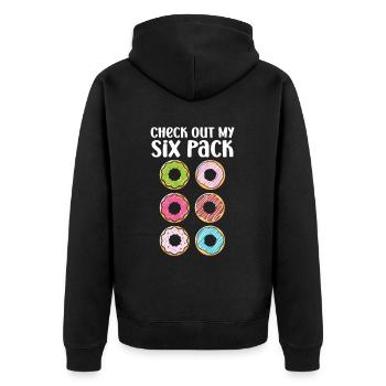 Donut sur le thème Donut pulvérisé drôle mignon - Veste à capuche bio Premium Unisexe - noir - Dos - Nico (187cm)