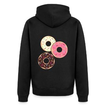 Donut sur le thème Donut pulvérisé drôle mignon - Veste à capuche bio Premium Unisexe - noir - Dos - Nico (187cm)