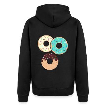 Donut sur le thème Donut pulvérisé drôle mignon - Veste à capuche bio Premium Unisexe - noir - Dos - Nico (187cm)