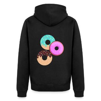 Donut sur le thème Donut pulvérisé drôle mignon - Veste à capuche bio Premium Unisexe - noir - Dos - Nico (187cm)