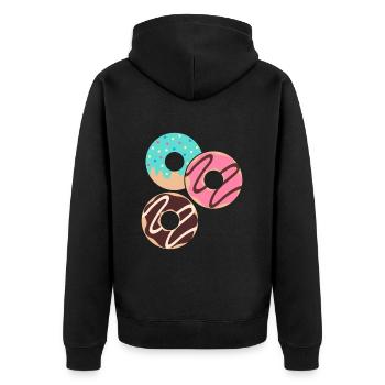 Donut sur le thème Donut pulvérisé drôle mignon - Veste à capuche bio Premium Unisexe - noir - Dos - Nico (187cm)