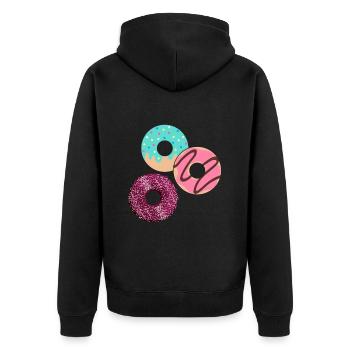 Donut sur le thème Donut pulvérisé drôle mignon - Veste à capuche bio Premium Unisexe - noir - Dos - Nico (187cm)
