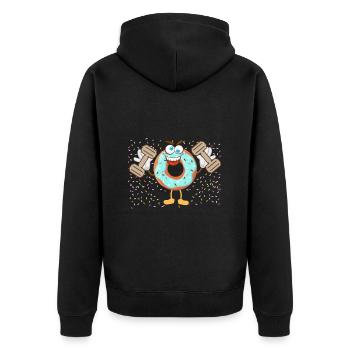 Donut sur le thème Donut pulvérisé drôle mignon - Veste à capuche bio Premium Unisexe - noir - Dos - Nico (187cm)