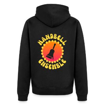 Handglocke Retro Vintage Musikinstrument - Unisex Premium Bio Zip Hoodie - Schwarz - Hinten - Nico (187cm)