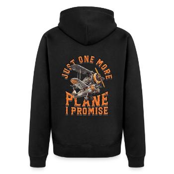Model Airplane Model Airplane - Unisex Premium Organic Zip Hoodie - black - Back - Nico (187cm)