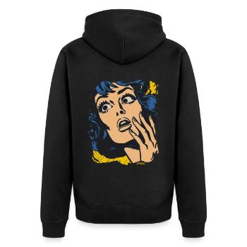Oh mon Dieu, c’est une femme pop art - Veste à capuche bio Premium Unisexe - noir - Dos - Nico (187cm)