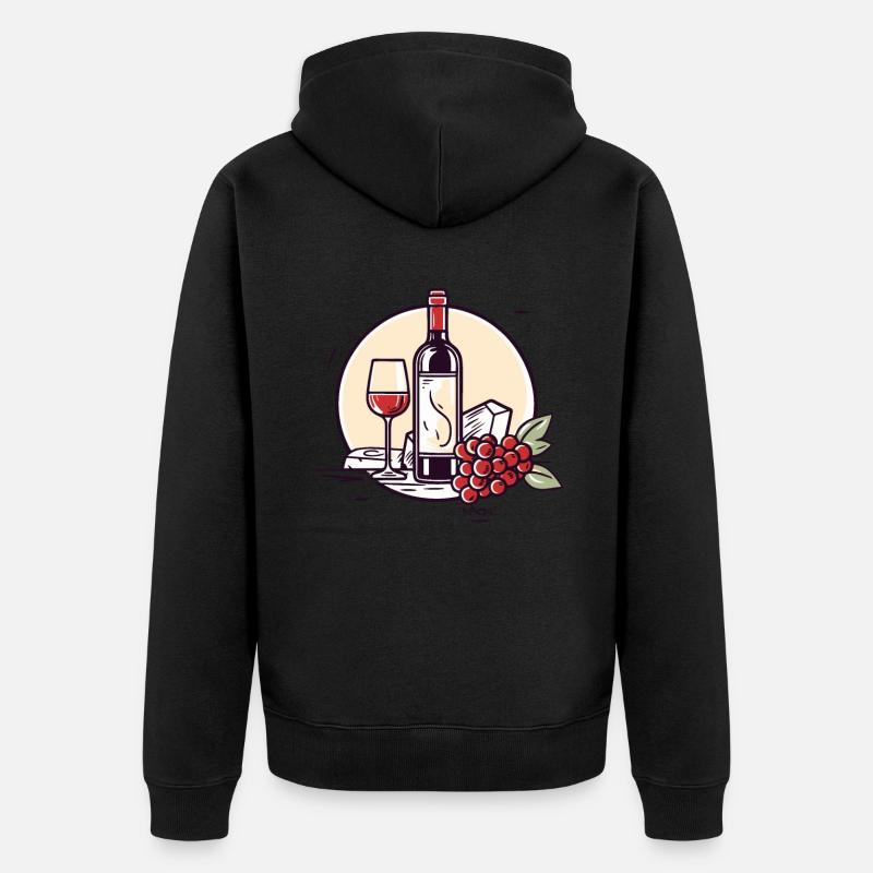 Gastronomie et vins - Veste à capuche bio Premium Unisexe - noir