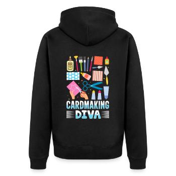 Paper Crafting Cardmaker Handmade Crafter Card - Unisex Premium Organic Zip Hoodie - black - Back - Nico (187cm)