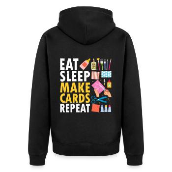 Paper Crafting Cardmaker Handmade Crafter Card - Unisex Premium Organic Zip Hoodie - black - Back - Nico (187cm)