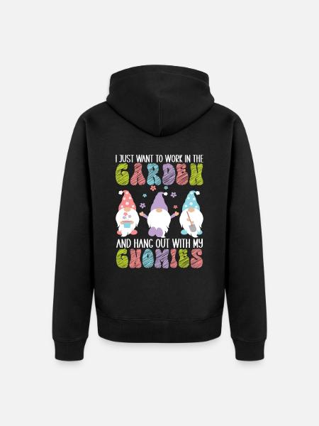 Gartenzwerge Gartenarbeit - Unisex Premium Bio Zip Hoodie - Schwarz