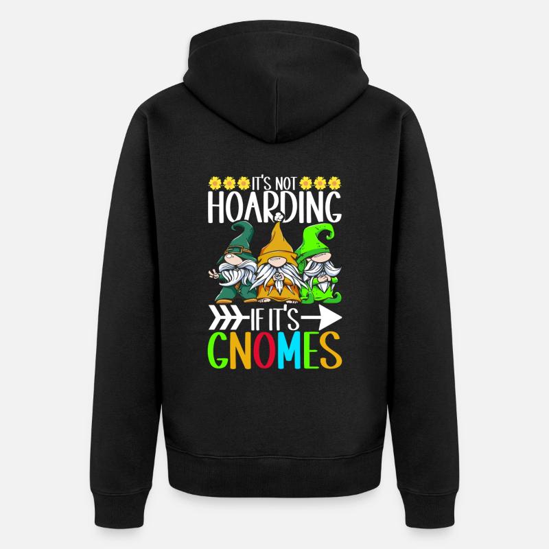Gartenzwerge Gartenarbeit - Unisex Premium Bio Zip Hoodie - Schwarz