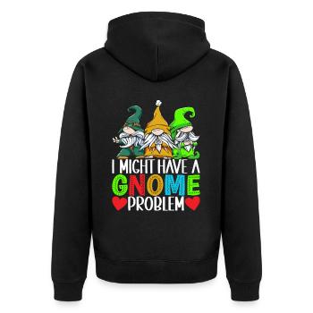 Gartenzwerge Gartenarbeit - Unisex Premium Bio Zip Hoodie - Schwarz - Hinten - Nico (187cm)